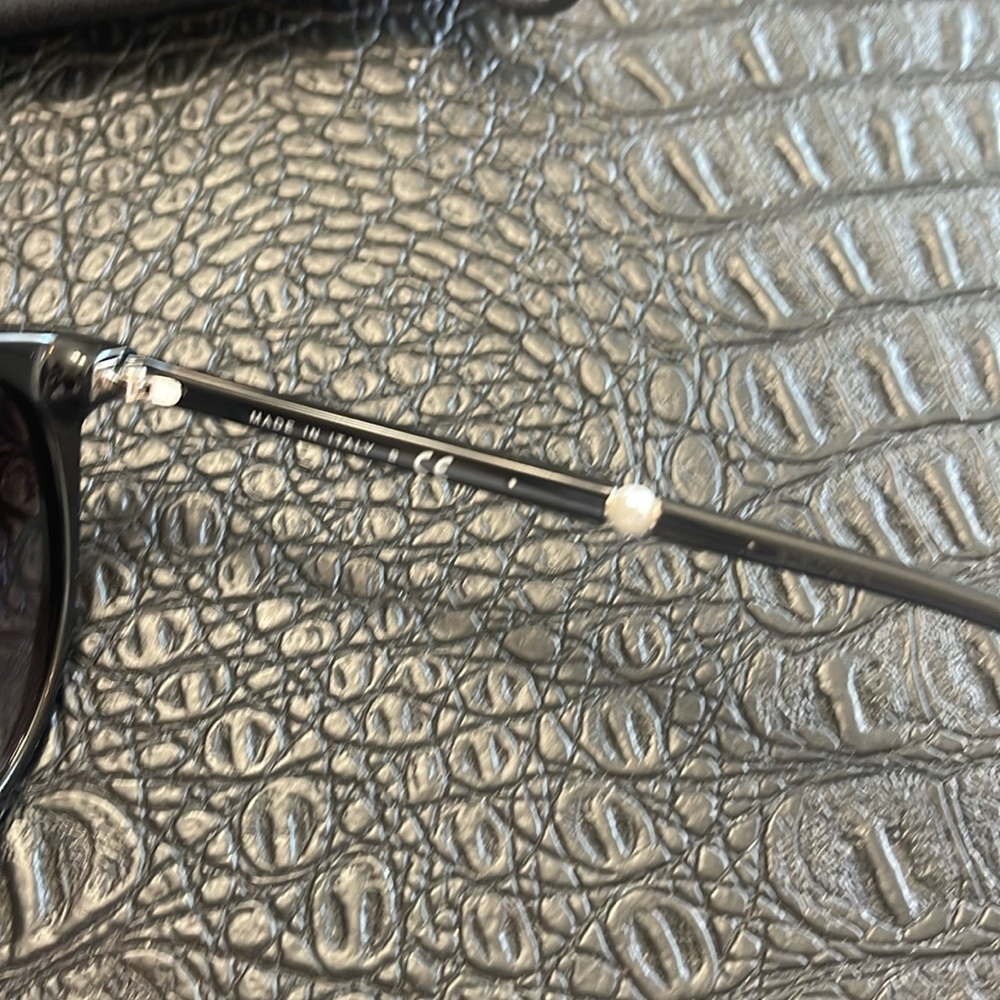 Chanel Black Sunglasses with Pearl on each Side Acetate Butterfly  #5394 - Picture 5 of 11